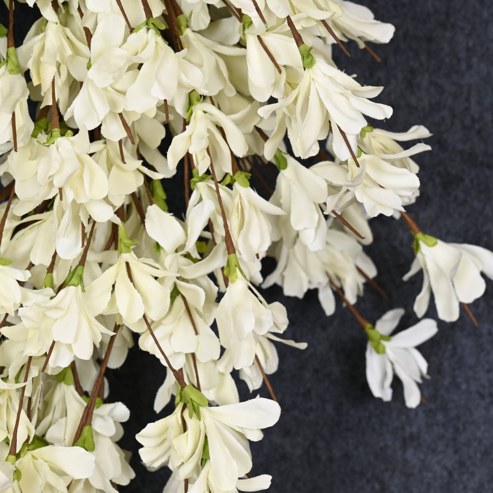 24" Handcrafted Forsythia Wreath, White