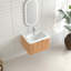 24" Wall-Mounted Floating Bathroom Vanity Pre-Assembled Curved Edge Storage Bathroom Cabinet With Ceramic Basin-121843366