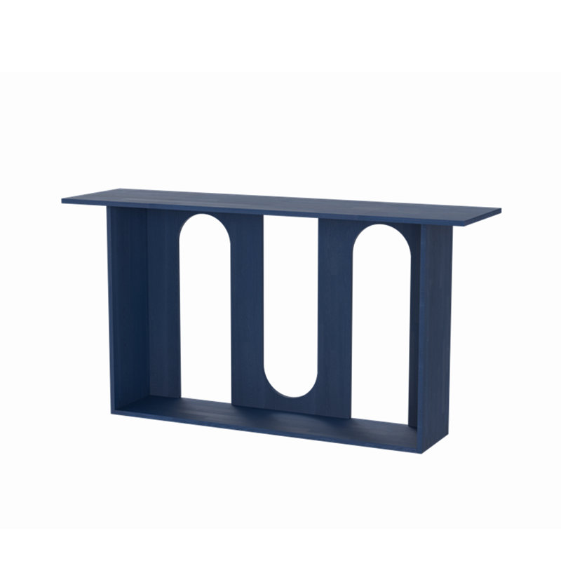 Soliloquy 60" Console Table With Bottom Shelf, Navy Blue