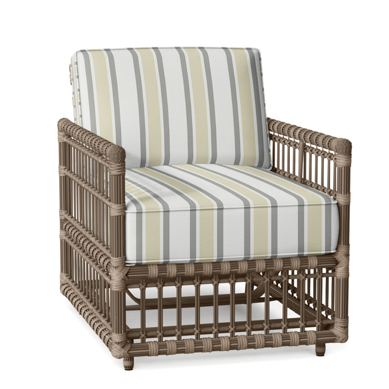 Newport Patio Chair with Cushions, Dove Sunbrella® Linen, No Welt, Newport #66 Burlap