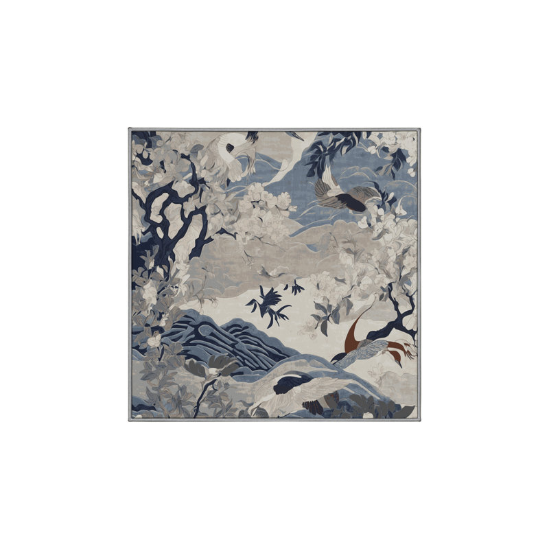 Tapis gris lavable à la machine, Carré 3 pi