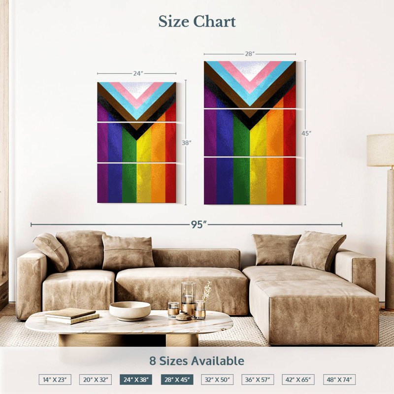 Khareem Modern Pride Flag, 38" H x 24" W