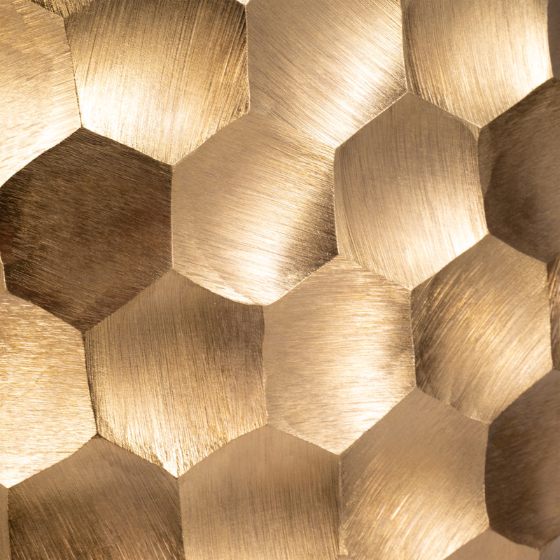Vase Metal Aluminum Sculptural Modern Geometric Honeycomb Textured Art Deco Accent Decor Piece for Contemporary Interior Styling