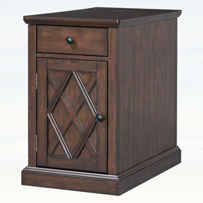 Classic Charging End Table with USB Ports,Storage