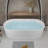 59"Linear Acrylicfreestanding Bathtub Stand Alone Soaker Tub, Glossy White Acrylic, POP-UP Chrome Drain, Cupc Certified