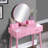 Liannon Contemporary Wood Vanity And Stool Set-1526066924