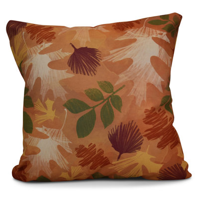 Housse d’oreiller carrée imprimée à motif de feuilles Watercolor