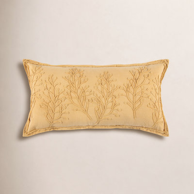 Hollin 26" x 14" Embroidered Throw Pillow