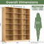 Natural H 71,6 "| Bibliothèque triple à 6 niveaux avec tablettes ouvertes Grande bibliothèque pour le salon Bureau à domicile Bibliothèque 2PCS-366942776-368249938