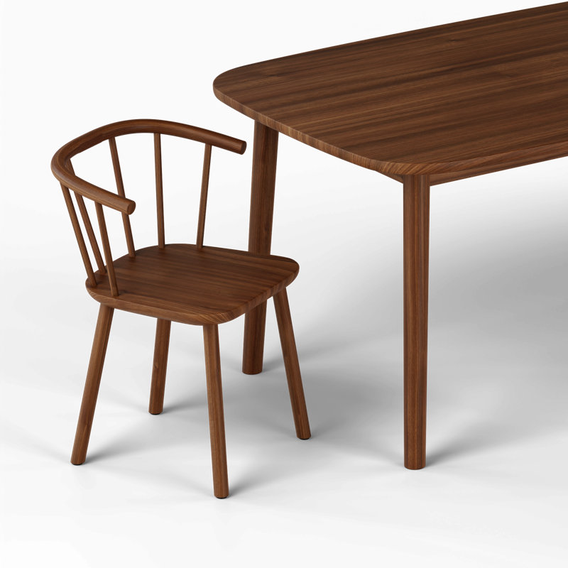 Studio Solid Oak Dining Table, 29" H x 70.75" L x 39.5" D, Walnut Dark