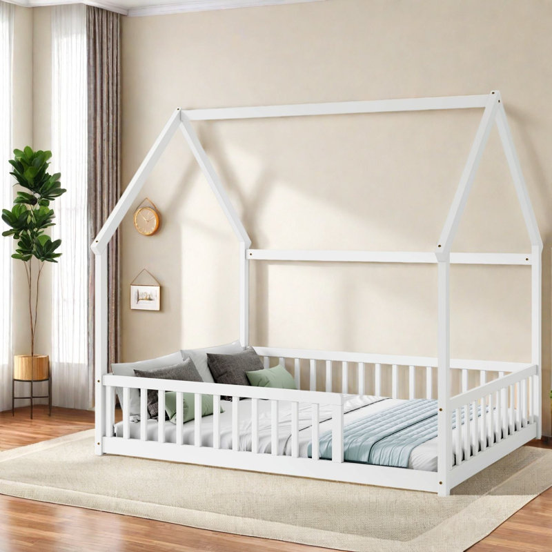 Lits de plancher Safe House, structure de ferme en bois de pin pour chambre d'enfant