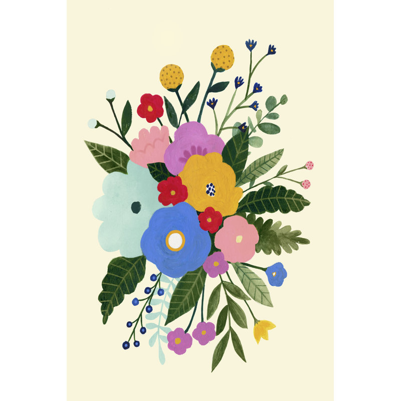 «Primaire Blooms I», peinture sur toile, H 12 po x l 8 po