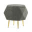 Ottoman In Gold Metal And Light Grey Fabric With Storage-669517660