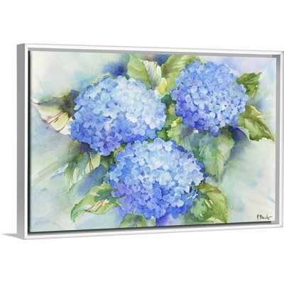 Art sur toile bleu ciel hortensia