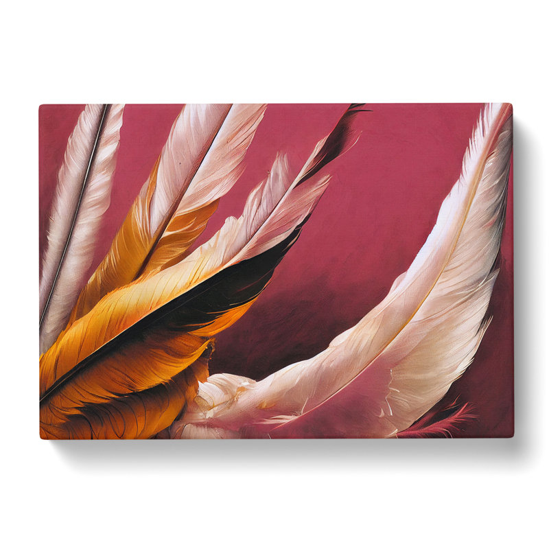 Bright Bird Feathers - Wrapped Canvas, 35cm H x 50cm W x 3cm D