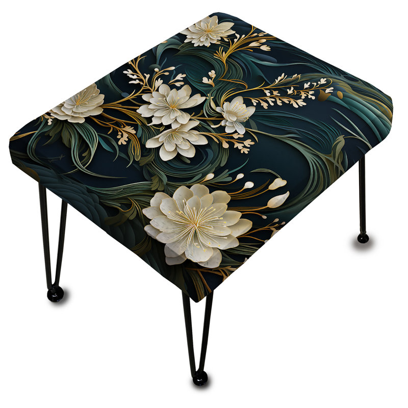 Mayhue - Floral Rectangle Ottoman