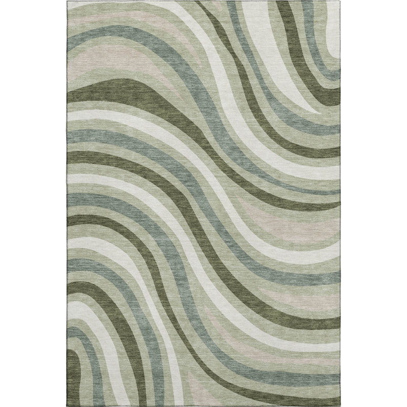 Tapis de qualité supérieure lavable à la machine Mayfield AMF2490, Sauge, 3 pi x 5 pi