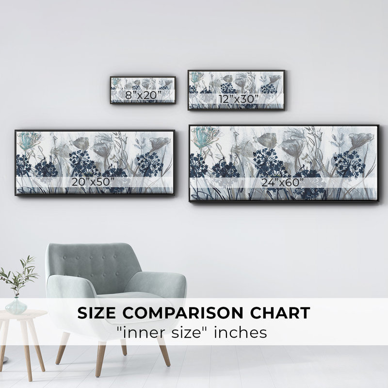 Indigo Field- Framed Canvas