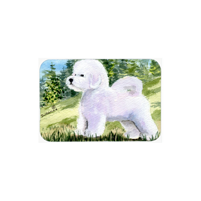 Planche à découper en verre à gazon de Winston porter Bichon frisé sur gazon