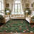 5x7 Area Rug for Living Room, Vintage Floral Rug, Washable Non Slip & Low Pile Carpet for Living Room, Bedroom, Dining Room, Dark Green