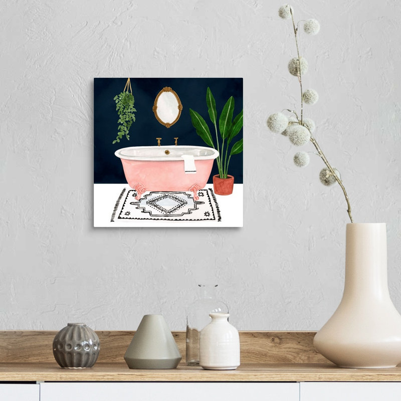 Boho Bath II - reproduction d'art sur toile, Toile tendue, H 12 po x l 12 po x P 1,25 po