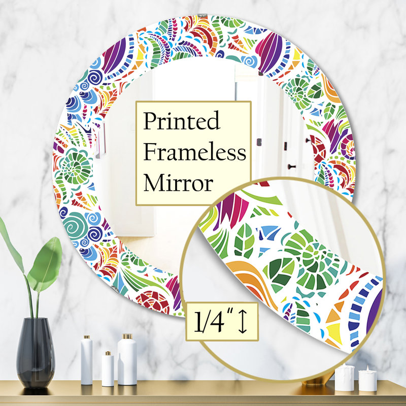Miroir mural Tropical Mood Bright 4, H 31,5 po x l po
