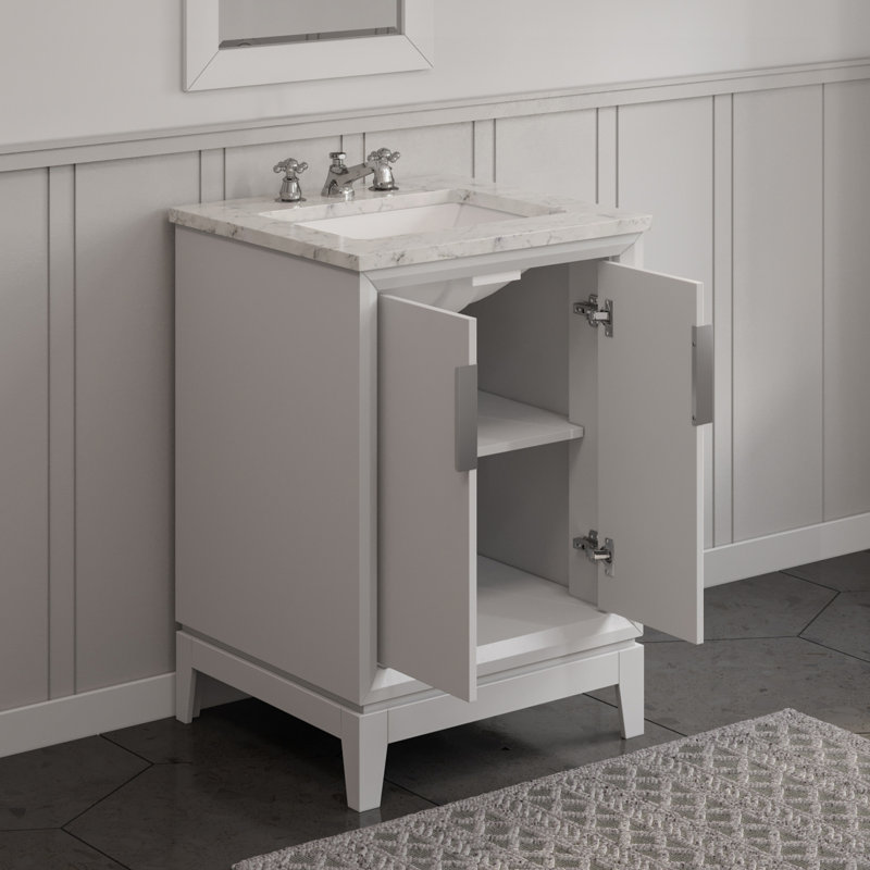 24" Single Bathroom Vanity Set, White