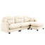 Beige, canapé modulaire en forme de L, 3 sièges, design ergonomique, coussin, siège modulaire pour siège de lecture avec tissu chenille et performance en beige-1321832831