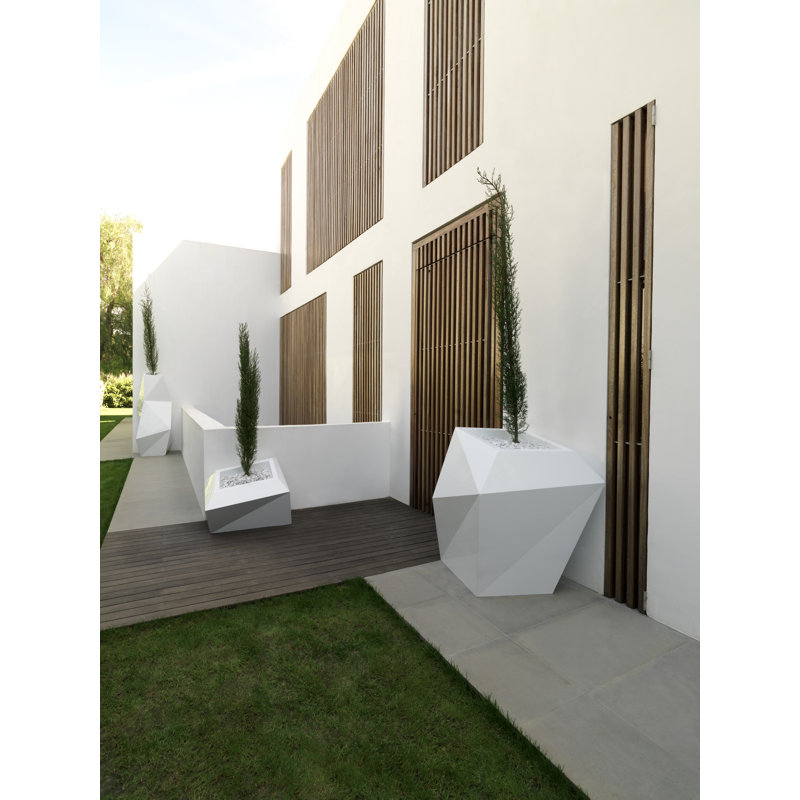 Faz Pot Planter, White, 16.5" H x 23.25" W x 17.75" D