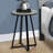 Accent Table, Side, Round, End, Nightstand, Lamp, Grey Laminate, Black Metal, Contemporary, Modern-1494117778