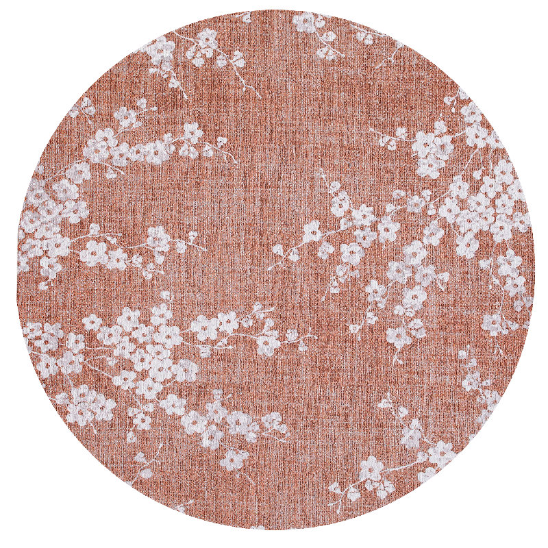Floral Recycled P.E.T Area Rug, Round 240cm