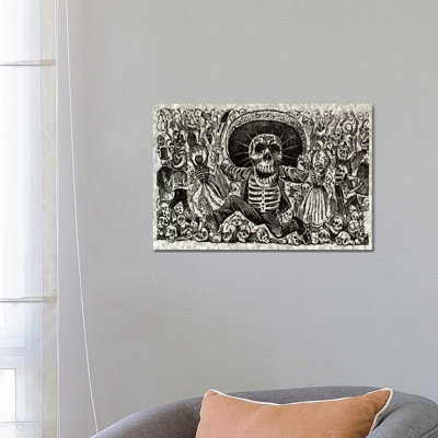 Skeletons - Calavera from Oaxaca 1 Piece Wrapped Canvas Painting