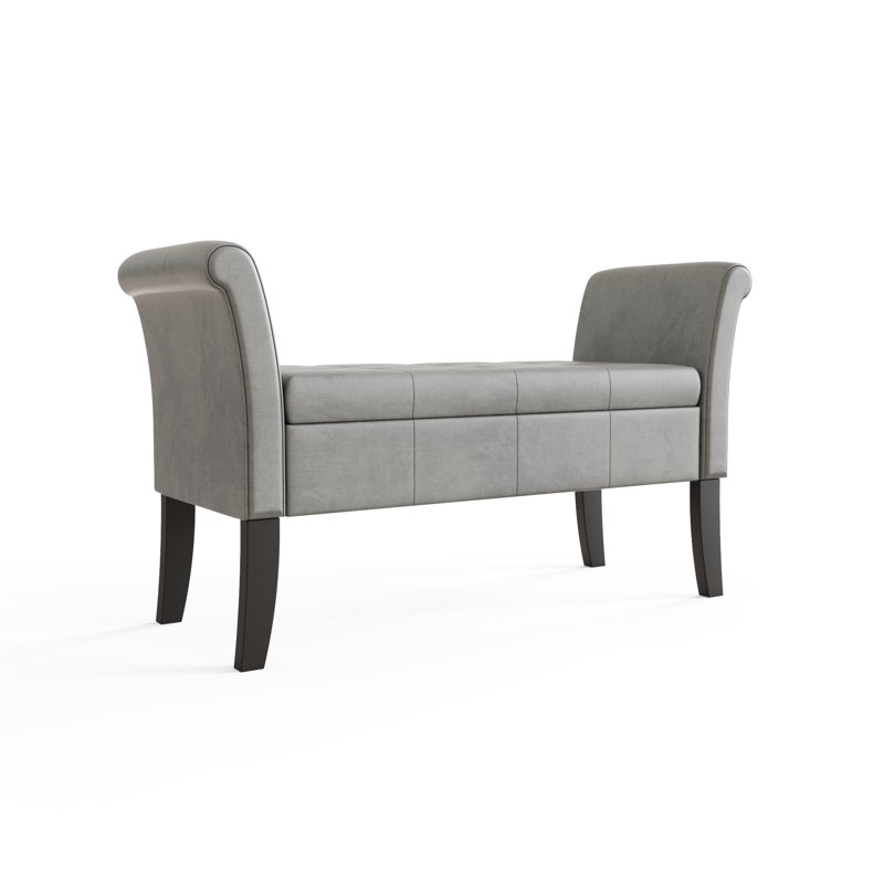 Laconia Upholstered Storage Bench, Grey