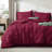 Bedsure King Burgundy Pintuck Bed-in-a-Bag - Dark Red Pinch Pleat Comforter Set with Sheets, Pillowcases & Shams (Set of 7)-110327222-105523207