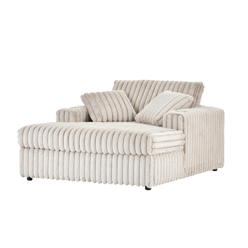 Méridienne surdimensionnée Algona avec porte-gobelets Algona, Beige
