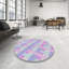 Tapis rose à motif géométrique Kleio-1502851971