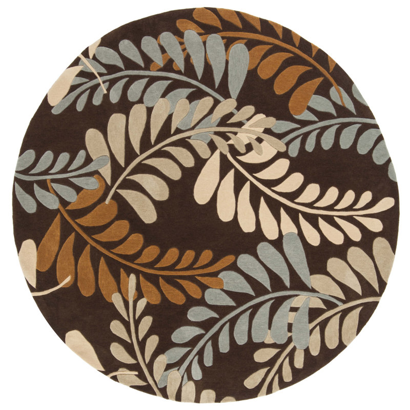 Modern Art Hand Tufted Performance Floral Rug, Round 7'