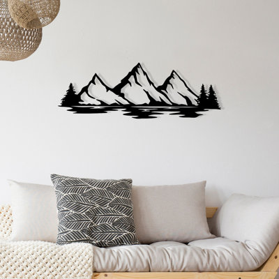 Stylish Black Metal Wall Accessory, 27.0 x 9.3 inches | 100% Metal Construction, Thickness: 0.05 inches | Durable Decorative Piece for Home, Office & Gallery | Modern Design Enhances Any Space