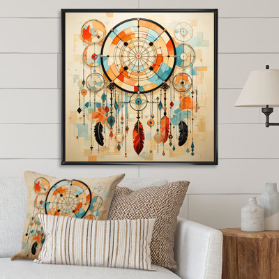 Orange Dream Catcher Contemporary Reverie - Landscapes Canvas Art Print