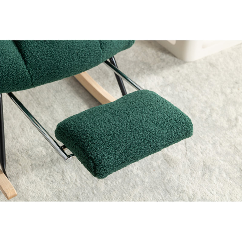 Chaise berçante en tissu Teddy, Vert