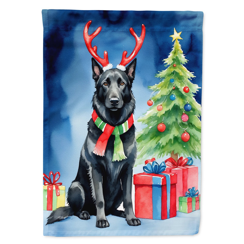 Drapeau de Noël renne de jardin, Berger belge