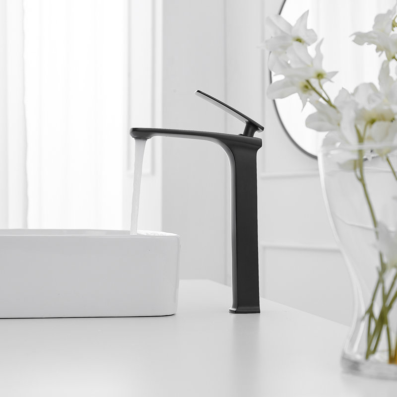 Robinet de salle de bain vasque avec bonde, Noir mat
