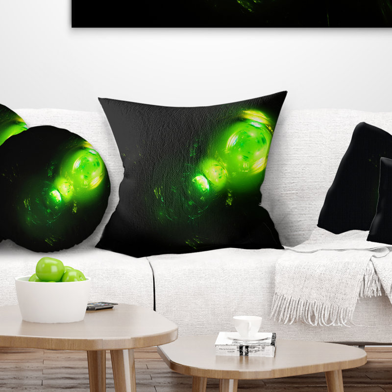 Bulles d'air sous l'eau - Coussin imprimé abstrait, 16 po x 1 po, Coussin décoratif