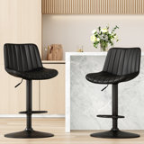 Faux Leather Swivel Adjustable Height Counter & Bar Stools