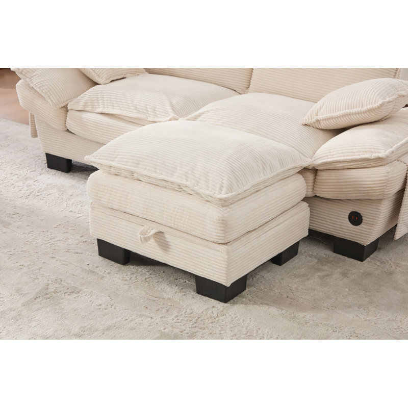 Repose-pieds, peut être utilisé en combinaison avec un canapé, avec plusieurs combinaisons, Beige