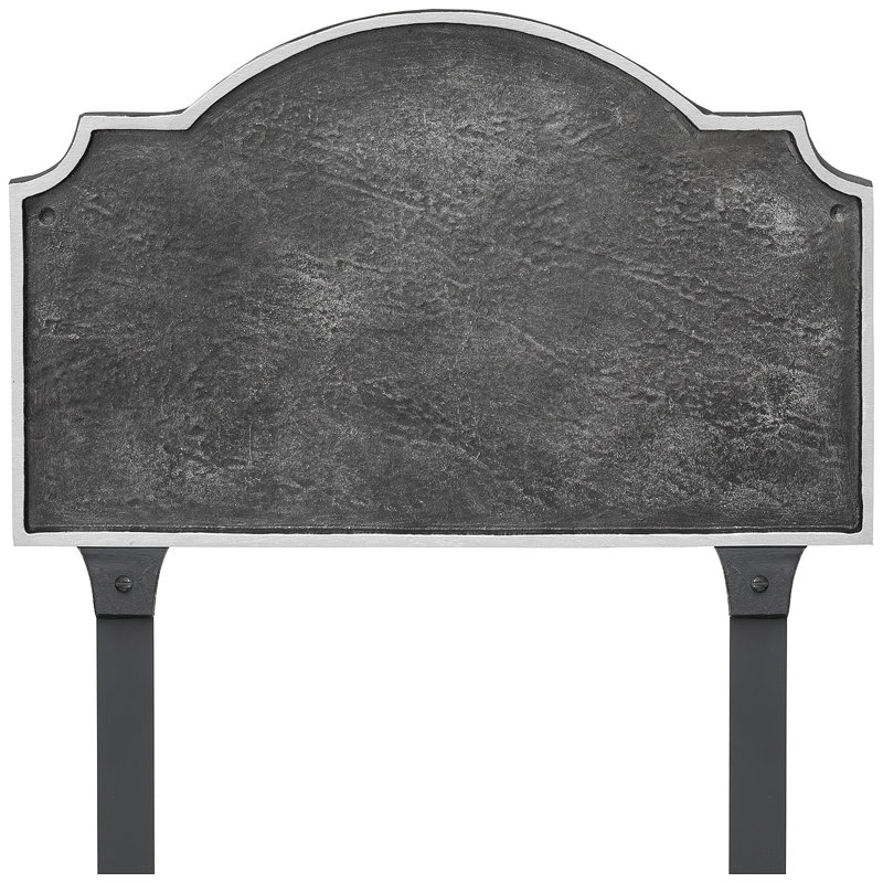 Plaque d'adresse sur une ligne avec piquets Vanderbilt, Fer suédois / argent, Oui