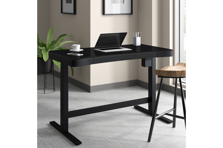 black one shelf standing desk
