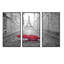 Eiffel View From Paris Street - 3 pièces, cadre photo flottant sur toile-1739824540-1739824536