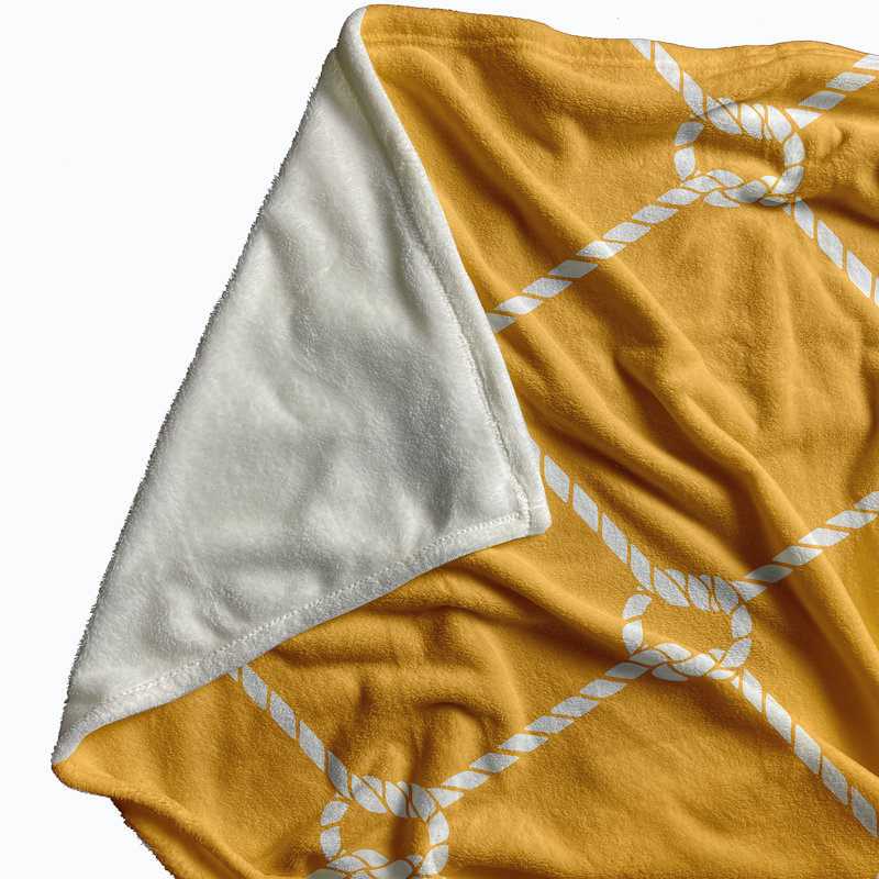 Couverture polaire Nautical Nights Ahoy, L 60 po x l 80 po x P 0,5 po, Jaune