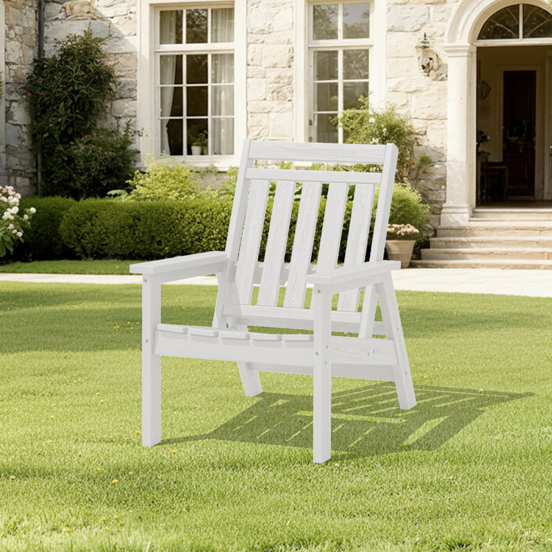Adjustable HDPE All Weather Outdoor Adirondack Chair, White